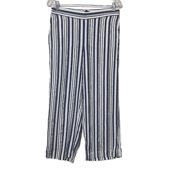 Loft Women's Striped Wide‎ Leg Pull Over Pants Size S - Picture 1 of 7